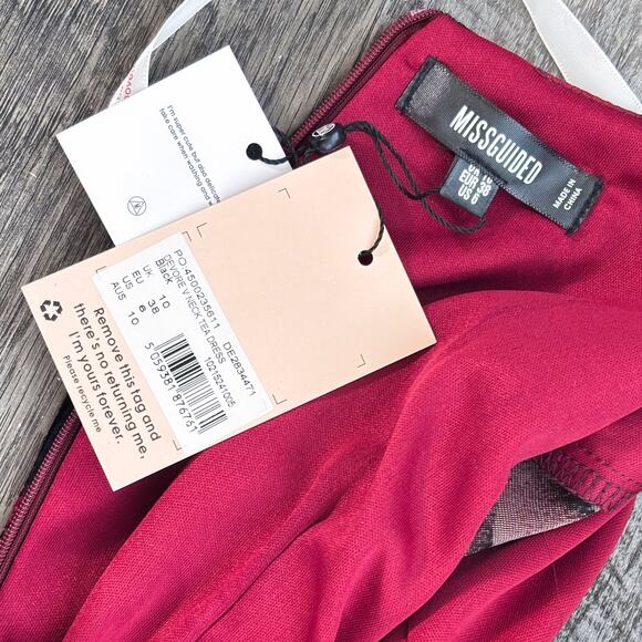 Missguided NEW Devore V-Neck Tea Dress 6 Velvet Burnout Whimsygoth Fairy Grunge - Picture 7 of 9